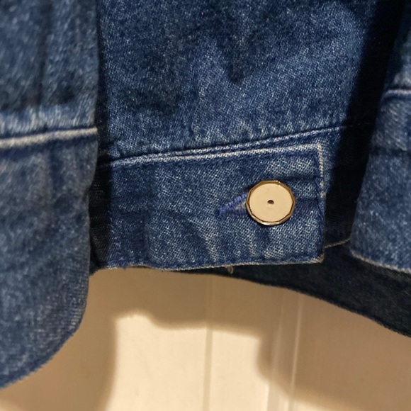 Quacker Factory Blue Denim Rhinestones Shacket Shirt/Jacket Women’s Size 1X - Picture 7 of 8